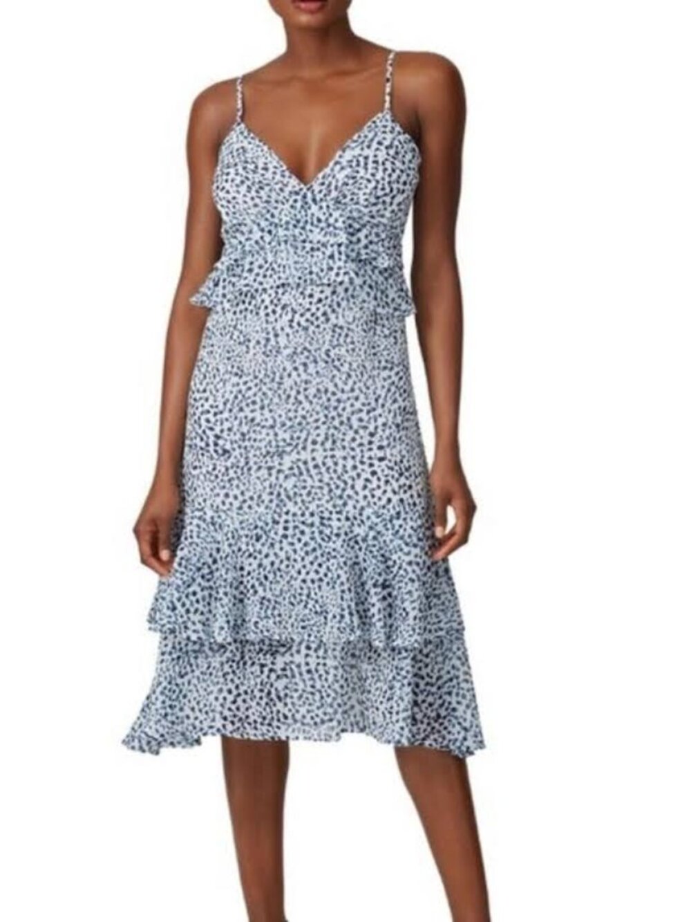 Slate & Willow tiered leopard print midi dress